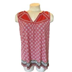 Eliane Rose Coral Geometric Print V-Neck Tank Top Women’s Size Medium
